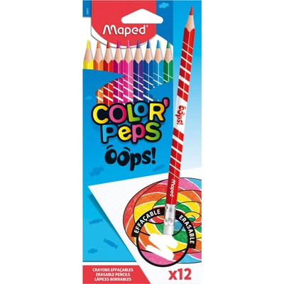 Maped Color'Peps Oops bezdrevové s gumou 12 farieb