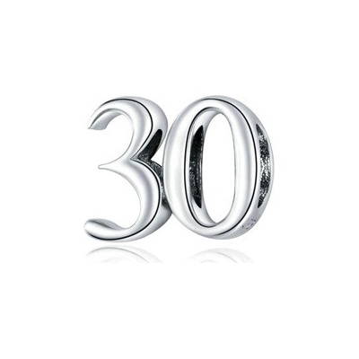 Nubis Stříbrný přívěšek korálek na náramek "30" NB 8201