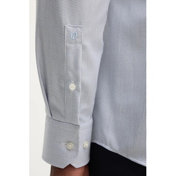 HUGO BOSS Памучна риза boss в синьо с кройка по тялото с италианска яка 50545945 (50545945)