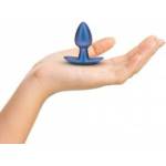 Ouch! Metallic Blue Small Silicone Plug 2.6/6.5cm - Smooth Finish