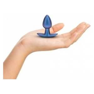 Ouch! Metallic Blue Small Silicone Plug 2.6/6.5cm - Smooth Finish