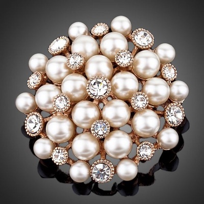 Francesca Petrucci Perlová brož Swarovski Elements Perlita B0001-XGX0001 Bílá/čirá