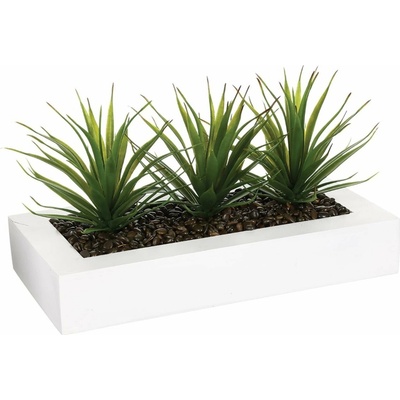 Atmosphera Umělá rostlina 3 x aloe v bílém květináči, 31 cm