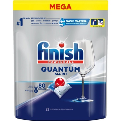 Finish kapsule Quantum All-in-1 Fresh so soľou a čistiacim prostriedkom 80 ks