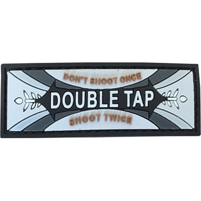 WARAGOD nášivka Double Tap Don't Shoot Once Shoot Twice PVC Patch Gray