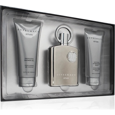 Afnan Supremacy Silver EDP 100 ml + sprchový gel 100 ml + balzám po holení 100 ml