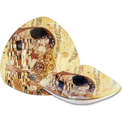 Carmani Dekorativní skleněná miska Gustav Klimt Polibek světlý 17 cm