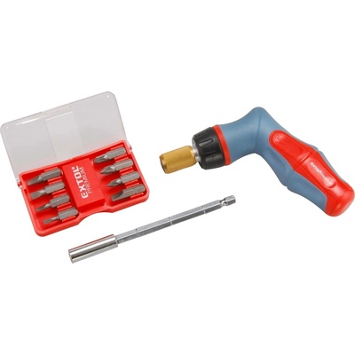 Šroubovák ráčnový s hroty, sada 18ks, 5x(-),4x(PH),3x(PZ),4x(HEX), EXTOL PREMIUM 8819191