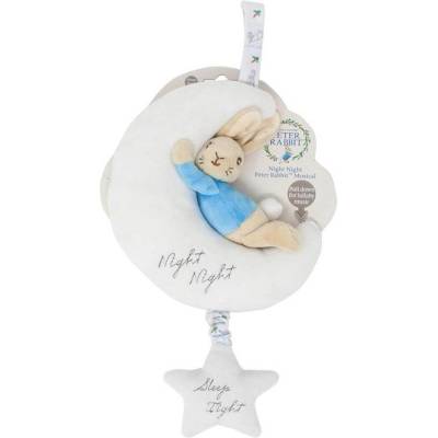 Rainbow Designs Музикална бебешка играчка за количка и кошара Rainbow Designs - Peter Rabbit, Луна (5014475015013)