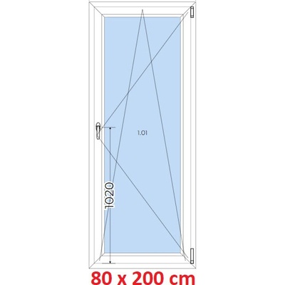 Soft Plastové okno 800 x 2000 mm otevíravé a sklopné Antracit struktura/Antracit struktura levé