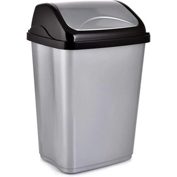 Image 1 of 26 л. сив кош за боклук с люлеещ капак (1149445)