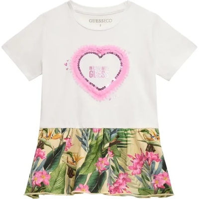 GUESS Комбинирана тениска с къс ръкав за мини момиче с тропически десен Guess