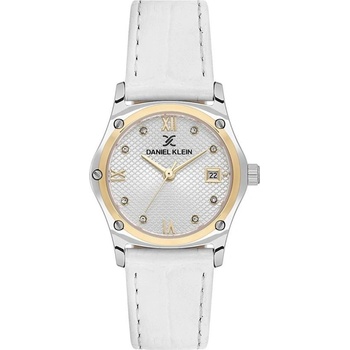 Daniel Klein DK. 1.14270-3 - Дамски часовник, Premium, Кварцов, 29mm, 3 ATM, Бял