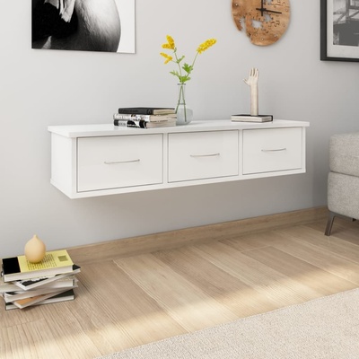 Prolenta Premium - nástenná zásuvková jednotka vo vysokolesklej bielej farbe 88x26x18,5 cm materiál na báze dreva