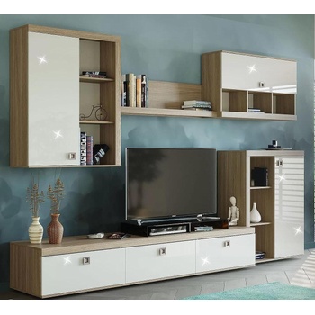 Холна секция Domino L345 дъб хавана и кашмир супер гланц