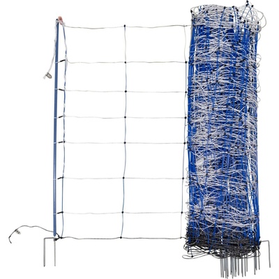 Modrá síť pro elektrický ohradník pro ovce, výška 108 cm, délka 50 m, dvojitý hrot