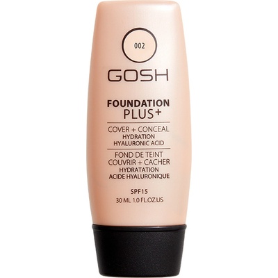 Gosh Foundation Plus+ přirozeně krycí hydratační make-up SPF15 002 Ivory 30 ml