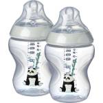 Tommee Tippee Комплект шишета Tommee Tippee - Easi Vent, Closer to Nature с декорация Панда, 260 ml, 2 броя (TT.0026)
