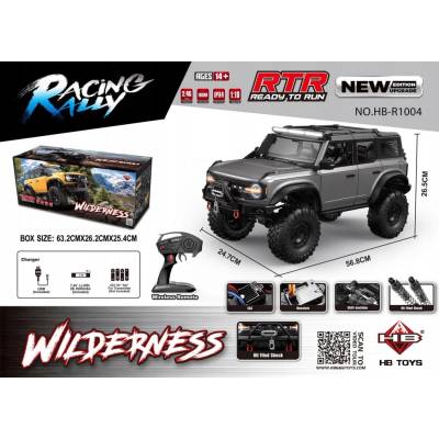JOKO RC Veľké Auto Jeep WILDERNESS RTR 56cm s LED svetlom na diaľkové ovládanie rýchlosť 18 km/h Naviják smerovky Vodotesné sivé 1:10