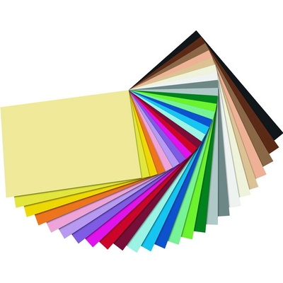 Školské farebné papiere 130g Blok A4+ 50 ks v 25 farbách