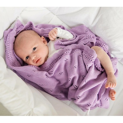 Lullalove Ažurková přikrývka DAISY Levandule