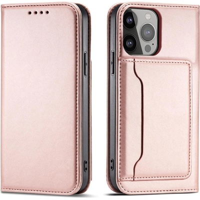 HQWear Калъф с отделение за карти Magnet Card за iPhone14 Pro Max, със стойка, розов (9145576263471)