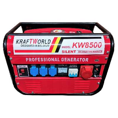 KraftWorld Trojfázová benzínová elektrocentrála KW-8500 2 kW