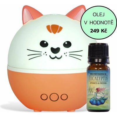 Airbi Aroma Pet Meow dětský aroma difuzér 250 ml + esenciální olej Airbi EUKALYPTUS 10 ml