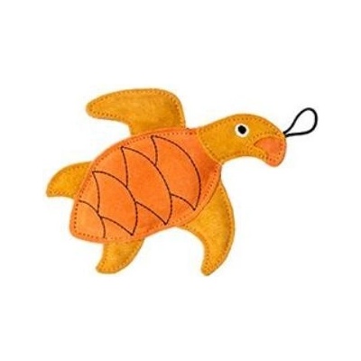 Kiwi Hračka pes LEATHER TURTLE kůže,oranžová 21 cm