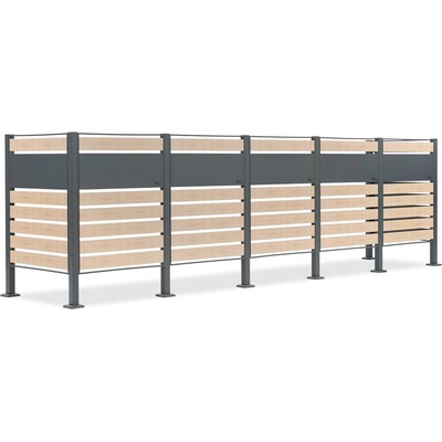 CoverTech Skříň pro 5 odpadkových košů 120 l nebo 240 l Breda