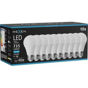 Mexen Nova 10x LED крушка E27, A60, 7W, Студена - 6500K, 735 lm - L100-E27-0765-01x10 (L100-E27-0765-01x10)