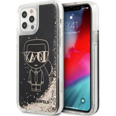 KARL LAGERFELD Гръб Karl Lagerfeld Liquid Glitter Gatsby Case за iPhone 12/12 Pro - Черен
