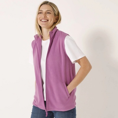 Fleecová vesta na zips purpurová