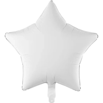 Image 1 of PartyDeco Балон от фолио Бяла звезда, матов, 48 см
