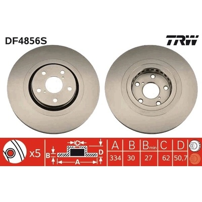 Brzdový kotúč TRW DF4856S