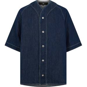 7 For All Mankind Риза с къс ръкав 7 For All Mankind Men's Plain Short Sleeve Shirt - Nocturnal