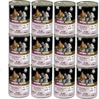PetRepublic s hovädzím mäsom a pečeňou v želé 12x400 g