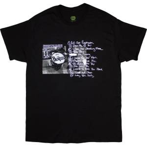 The Beatles Washington '64 Drum Photo & Setlist Black XL Риза (BEATTEE644MB04)