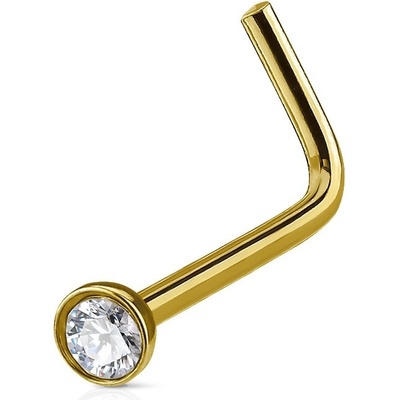 Šperky4U zlacený zahnutý piercing do nosu N0046-GD