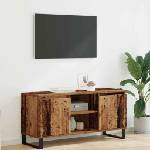 vidaXL ТВ шкаф 104 x 35 x 50 см Старо дърво Инженерна дървесина (881935)