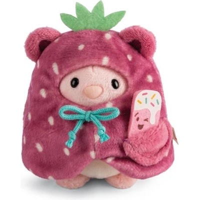 NICI плюш MyMochi Зайче Pibu 8 см в костюм ягода със сладолед, комплект подаръчна опаковка