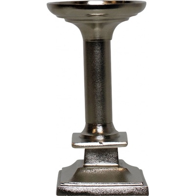 Stříbrný kovový svícen čtverec 9*9*17cm - Mars & More