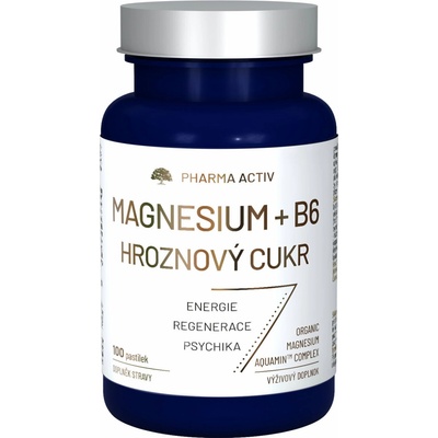 PHARMA ACTIV Magnesium + B6 hroznový cukor 100 pastiliek