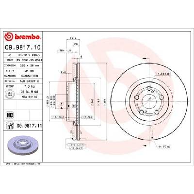 Brzdový kotouč BREMBO 09.9817.11