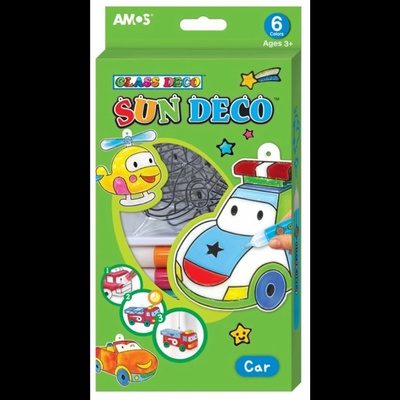 Barvy na sklo sada 6 barev 10,5 ml + 6 sklíček AUTO