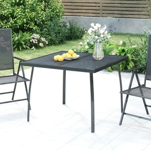vidaXL Градинска маса антрацит 100x100x72 cм стомана мрежа (362732)