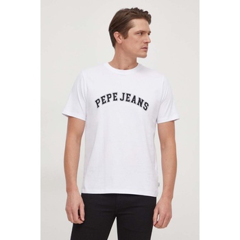 Pepe Jeans Памучна тениска Pepe Jeans CLEMENT в синьо среднодълга със стандартна кройка PL953512 PL953512 (PM509220)