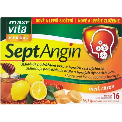 Maxi Vita Herbal SeptAngin Lišejník islandský pastilky při bolestech v krku 16 ks