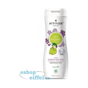 Attitude Dětské tělové mýdlo a šampon 2 v 1 Little leaves s vůní vanilky a hrušky 473 ml