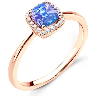 Savicki zásnubní prsten růžové zlato tanzanit diamanty ZS20TAN RZ